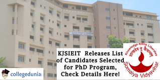 KJSIEIT Releases List of Candidates Selected for PhD Program, Check Details Here!